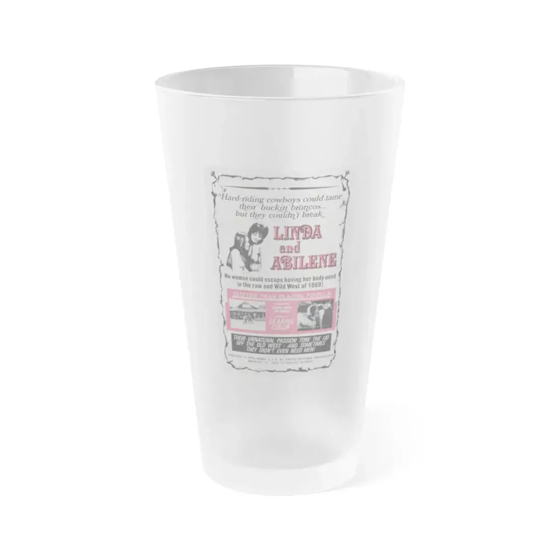 LINDA AND ABILENE 1969 Movie Poster - Frosted Pint Glass 16oz 16oz Frosted - Go Mug Yourself