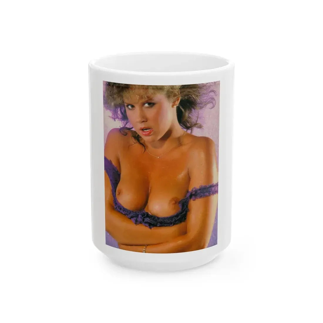 Linda Blair #143 - Topless (Vintage Female Icon) White Coffee Mug 15oz - Go Mug Yourself