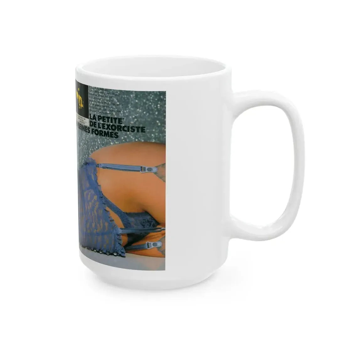Linda Blair #146 - Topless (Vintage Female Icon) White Coffee Mug - Go Mug Yourself