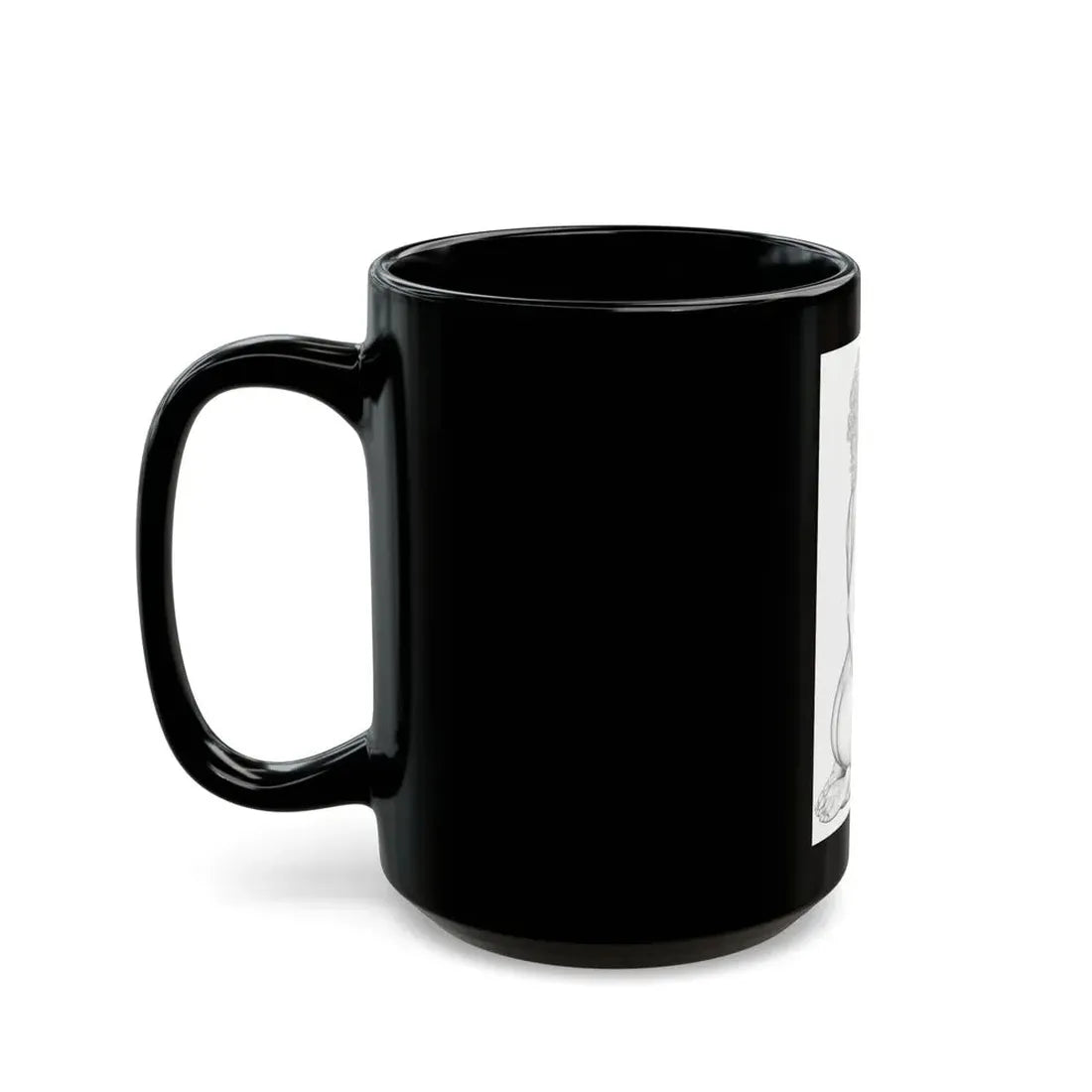 Linda Blair #168 - Nude Pencil Drawing (Vintage Female Icon) Black Coffee Mug - Go Mug Yourself