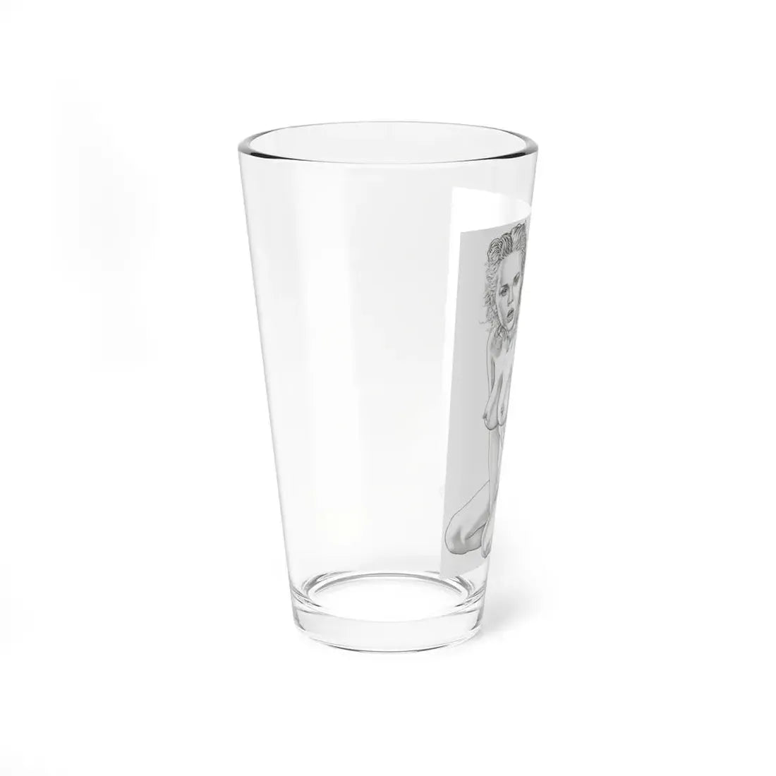 Linda Blair #169 - Nude Pencil Drawing (Vintage Female Icon) Pint Glass 16oz - Go Mug Yourself