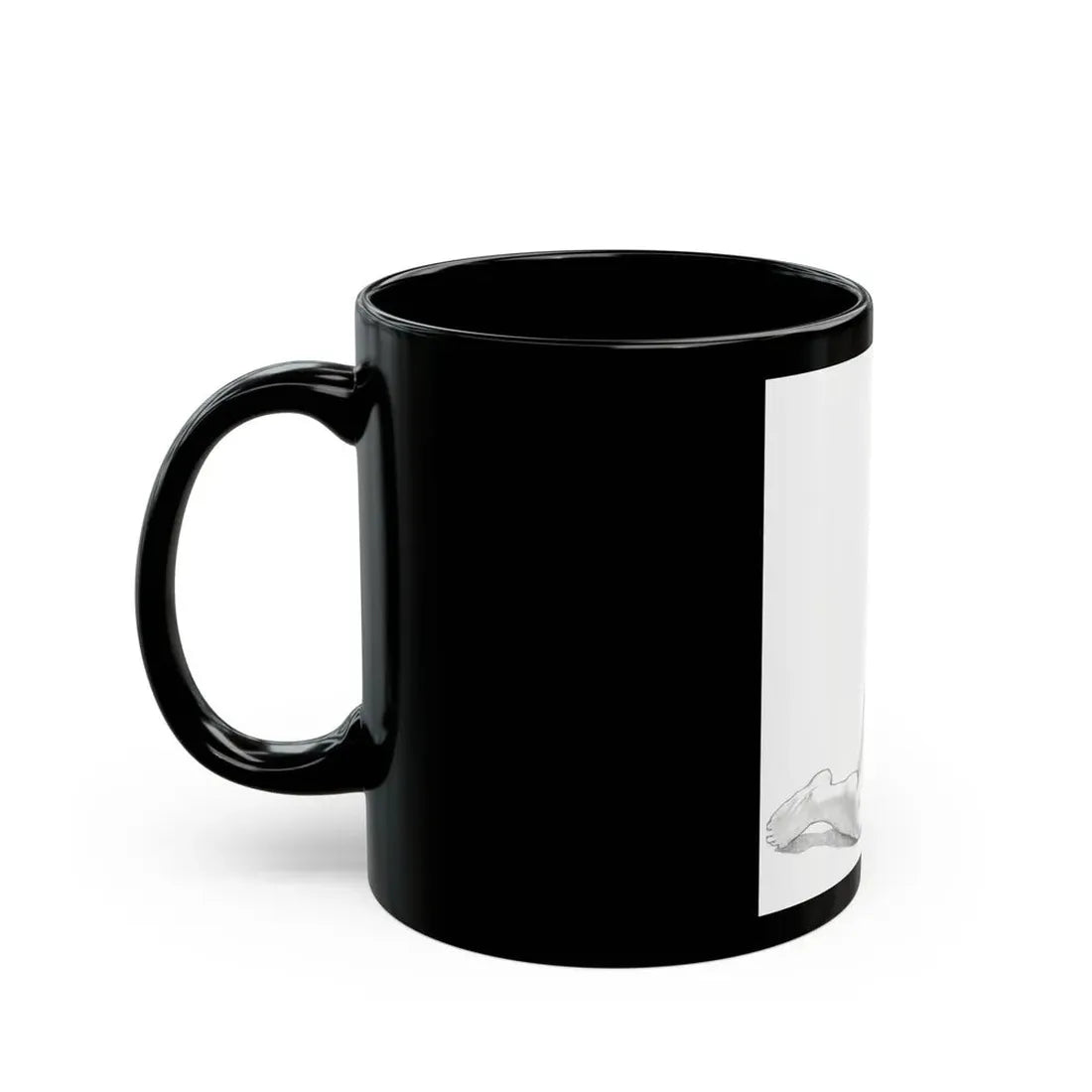 Linda Blair #171 - Nude Pencil Drawing (Vintage Female Icon) Black Coffee Mug - Go Mug Yourself
