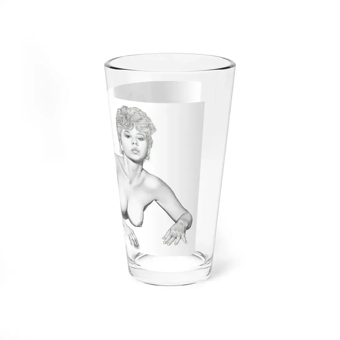 Linda Blair #172 - Nude Pencil Drawing (Vintage Female Icon) Pint Glass 16oz - Go Mug Yourself