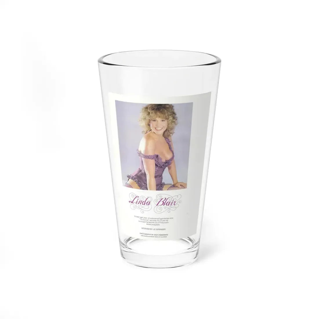 Linda Blair #184 - Partially Topless (Vintage Female Icon) Pint Glass 16oz 16oz - Go Mug Yourself
