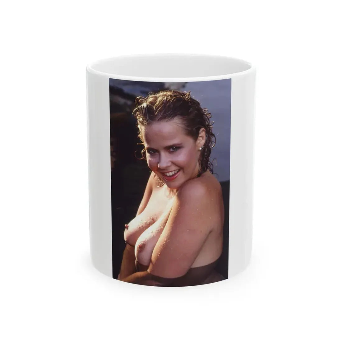 Linda Blair #195 - Topless (Vintage Female Icon) White Coffee Mug 11oz - Go Mug Yourself