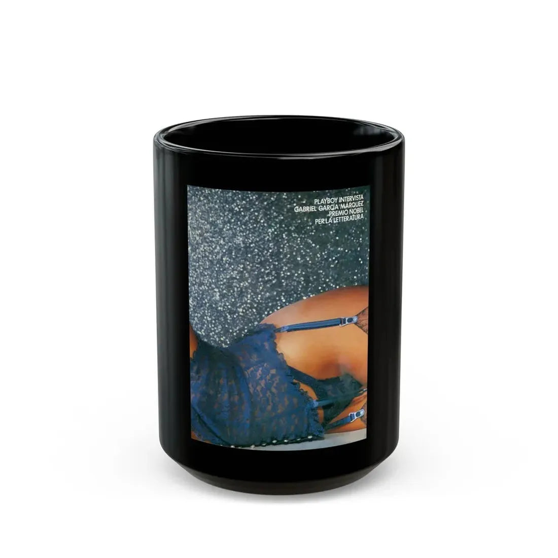 Linda Blair #212 - Italian Playboy Mag. '83 (Vintage Female Icon) Black Coffee Mug 15oz - Go Mug Yourself