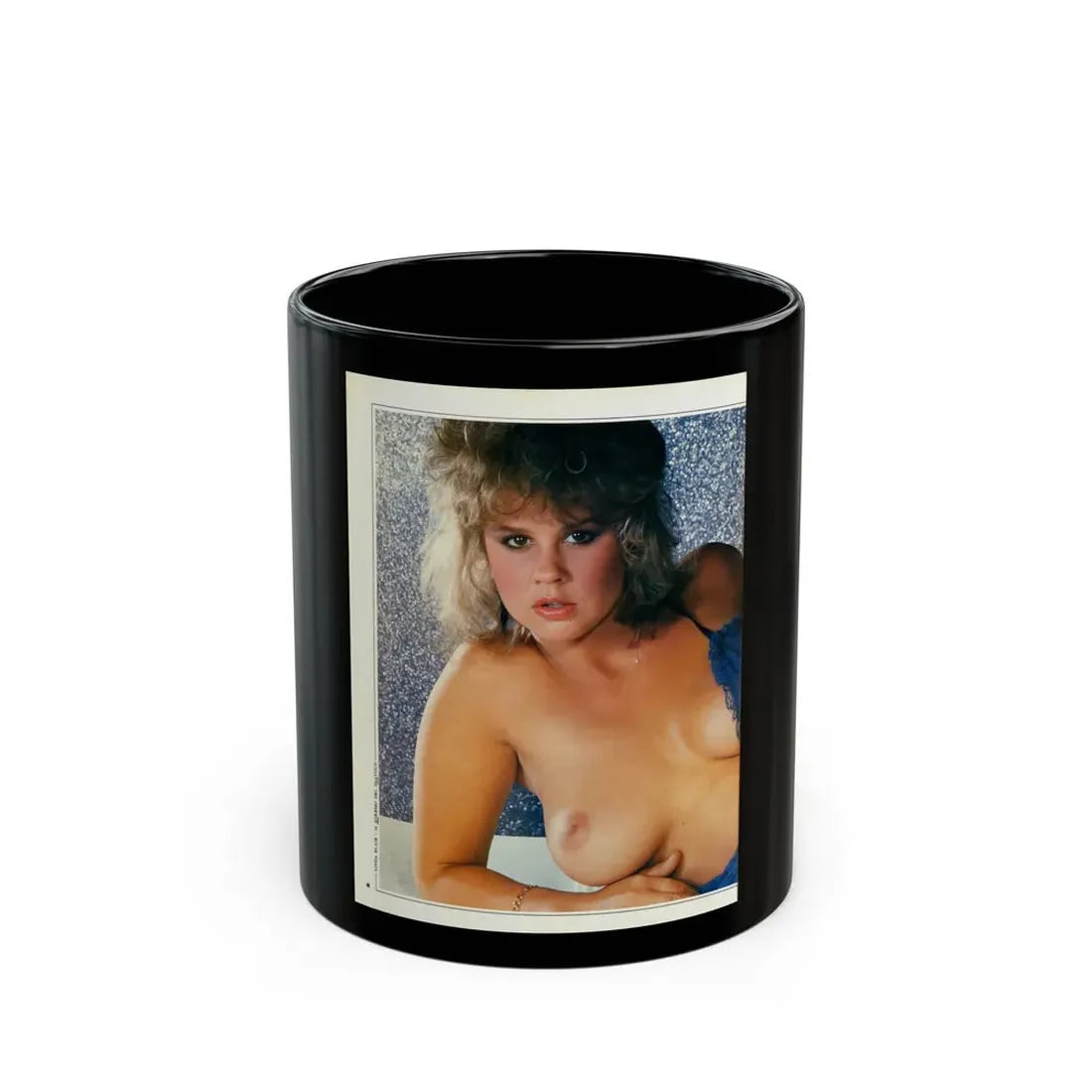 Linda Blair #219 - Topless (Vintage Female Icon) Black Coffee Mug 11oz - Go Mug Yourself