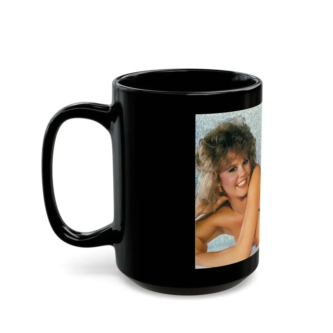 Linda Blair #224 - Topless (Vintage Female Icon) Black Coffee Mug - Go Mug Yourself