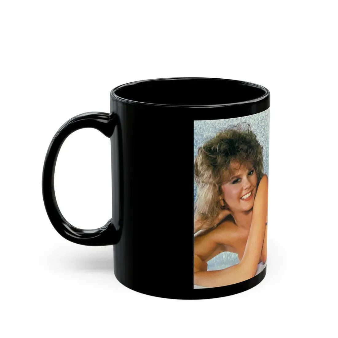 Linda Blair #224 - Topless (Vintage Female Icon) Black Coffee Mug - Go Mug Yourself