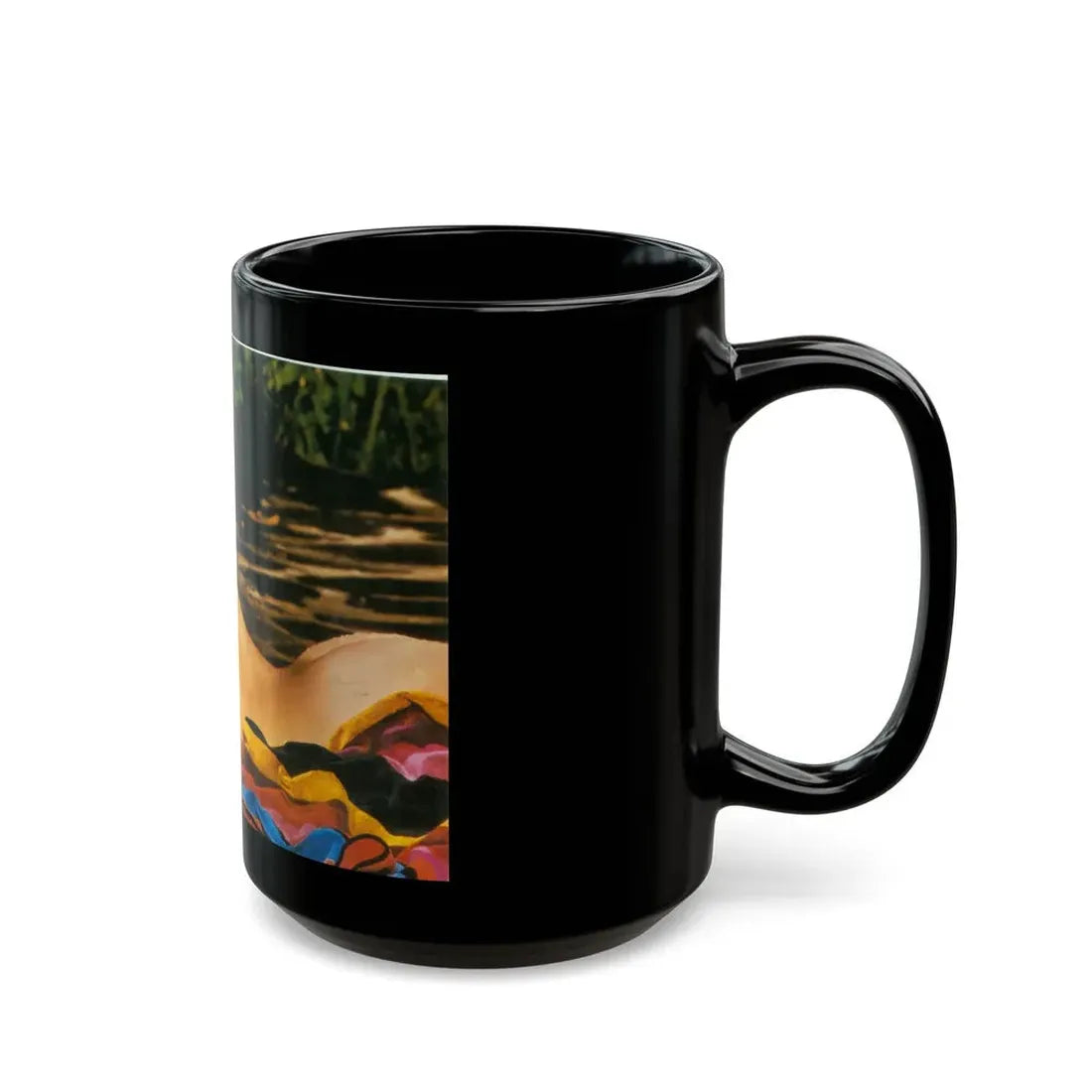 Linda Blair #225 - Topless (Vintage Female Icon) Black Coffee Mug - Go Mug Yourself