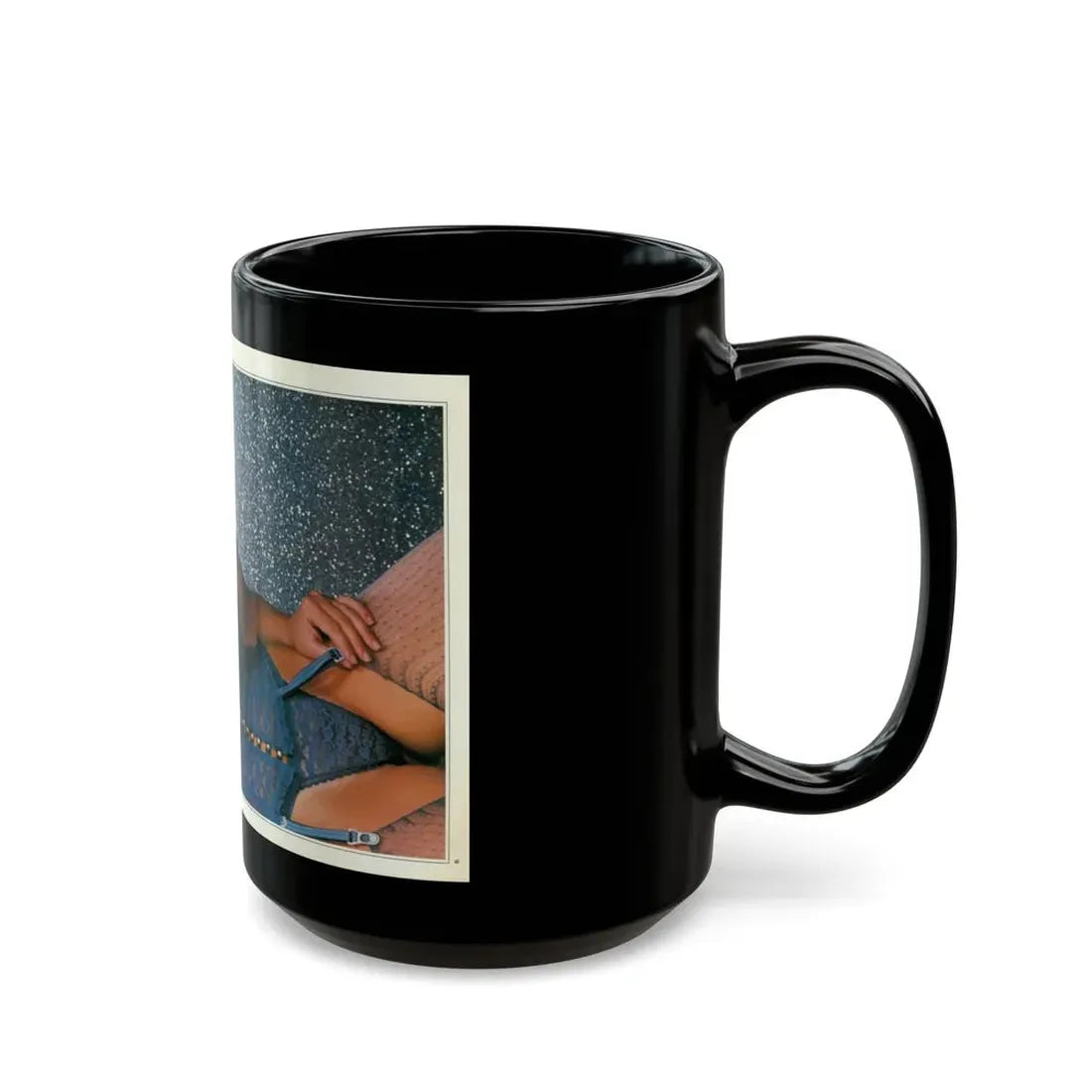 Linda Blair #228 - Partially Topless (Vintage Female Icon) Black Coffee Mug - Go Mug Yourself