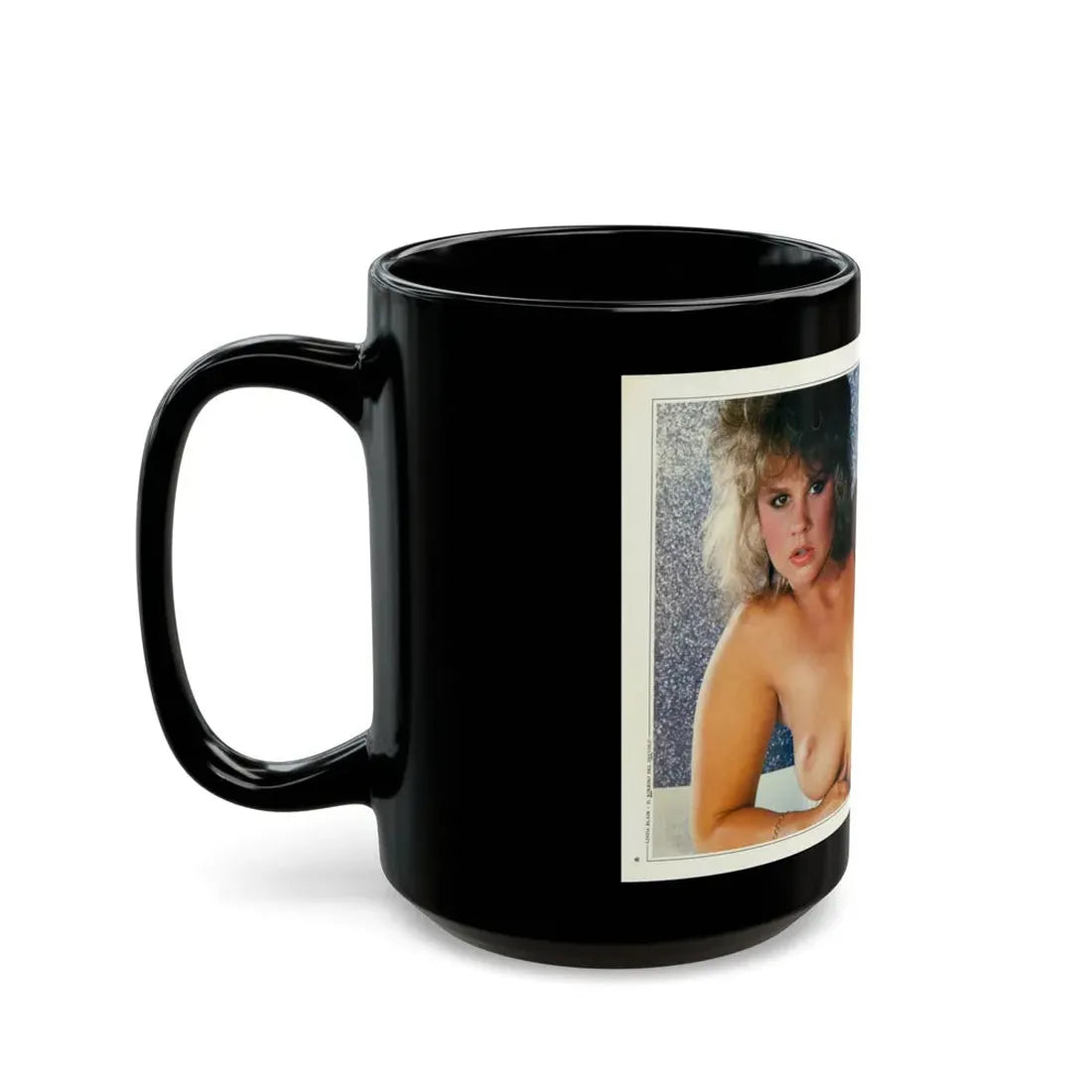 Linda Blair #228 - Partially Topless (Vintage Female Icon) Black Coffee Mug - Go Mug Yourself