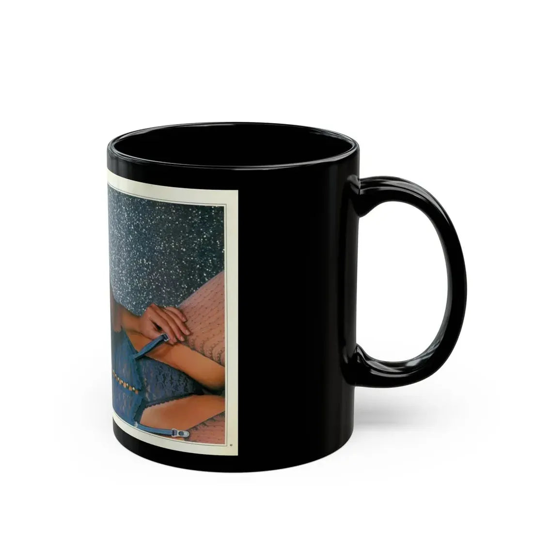Linda Blair #228 - Partially Topless (Vintage Female Icon) Black Coffee Mug - Go Mug Yourself