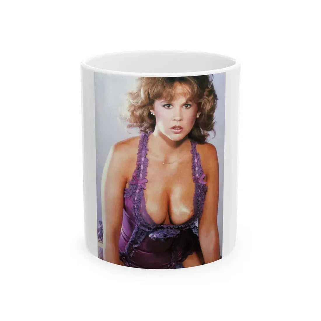 Linda Blair #236 - Partially Topless (Vintage Female Icon) White Coffee Mug 11oz - Go Mug Yourself