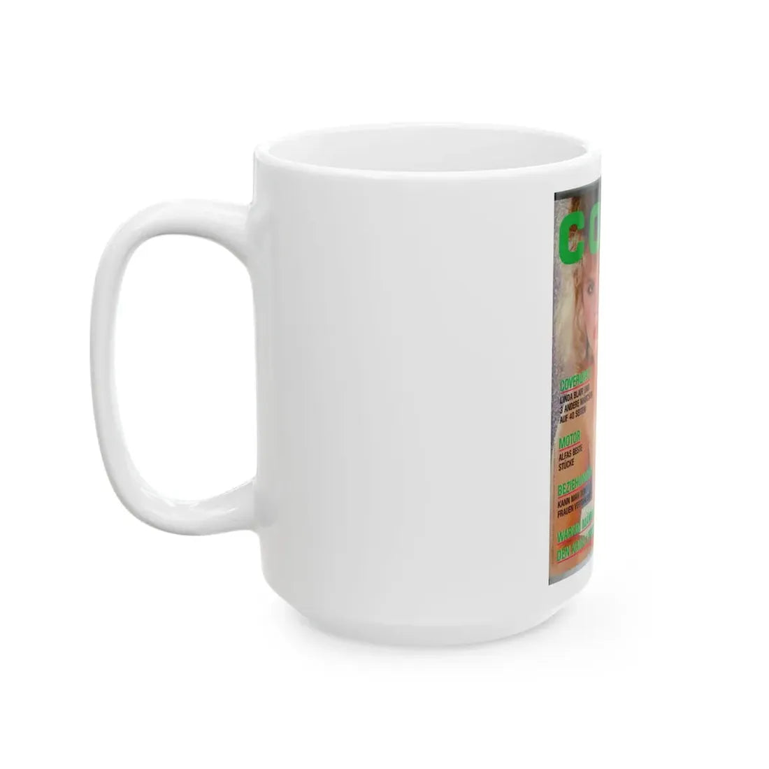 Linda Blair #240 - Mag. Cover Partially Topless 1 (Vintage Female Icon) White Coffee Mug - Go Mug Yourself