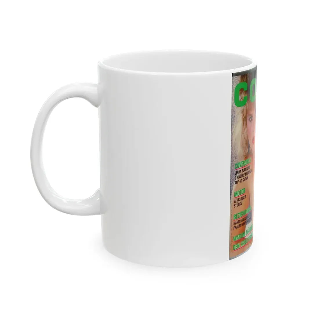 Linda Blair #240 - Mag. Cover Partially Topless 1 (Vintage Female Icon) White Coffee Mug - Go Mug Yourself