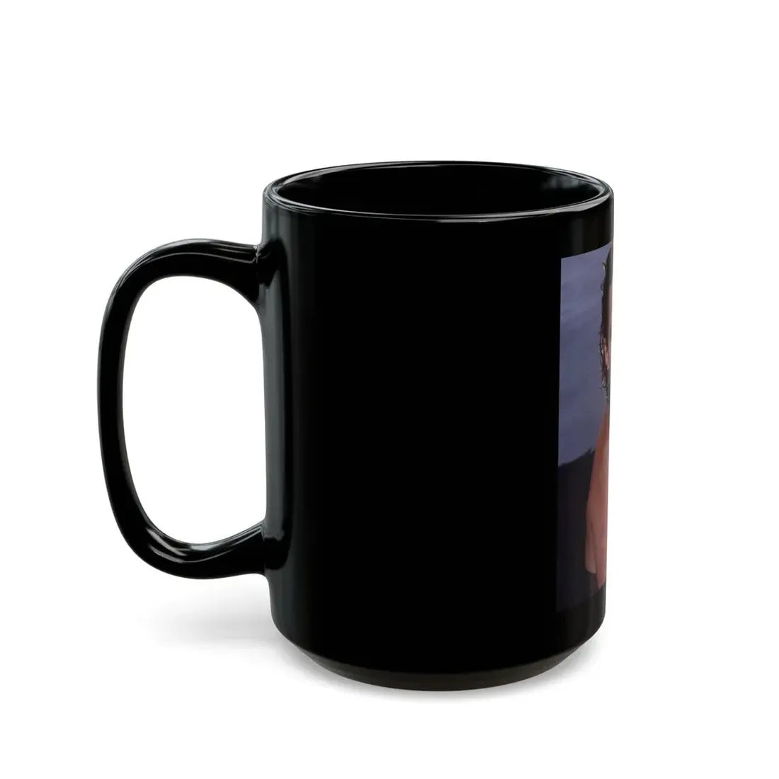 Linda Blair #250 - Topless (Vintage Female Icon) Black Coffee Mug - Go Mug Yourself