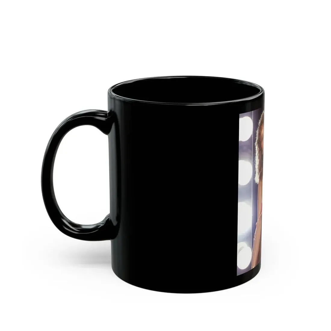 Linda Blair #268 - Partially Topless (Vintage Female Icon) Black Coffee Mug - Go Mug Yourself