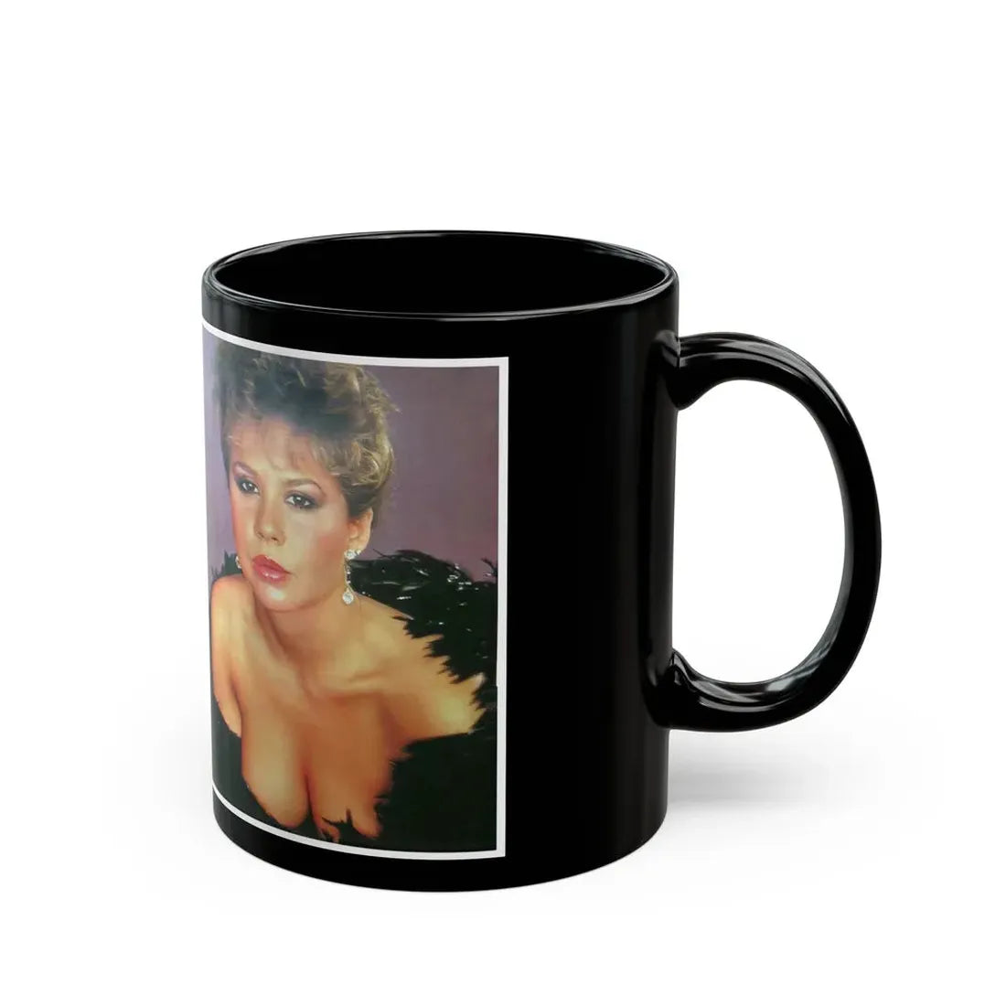 Linda Blair #272 - Kwik Mag. Spread (Vintage Female Icon) Black Coffee Mug - Go Mug Yourself