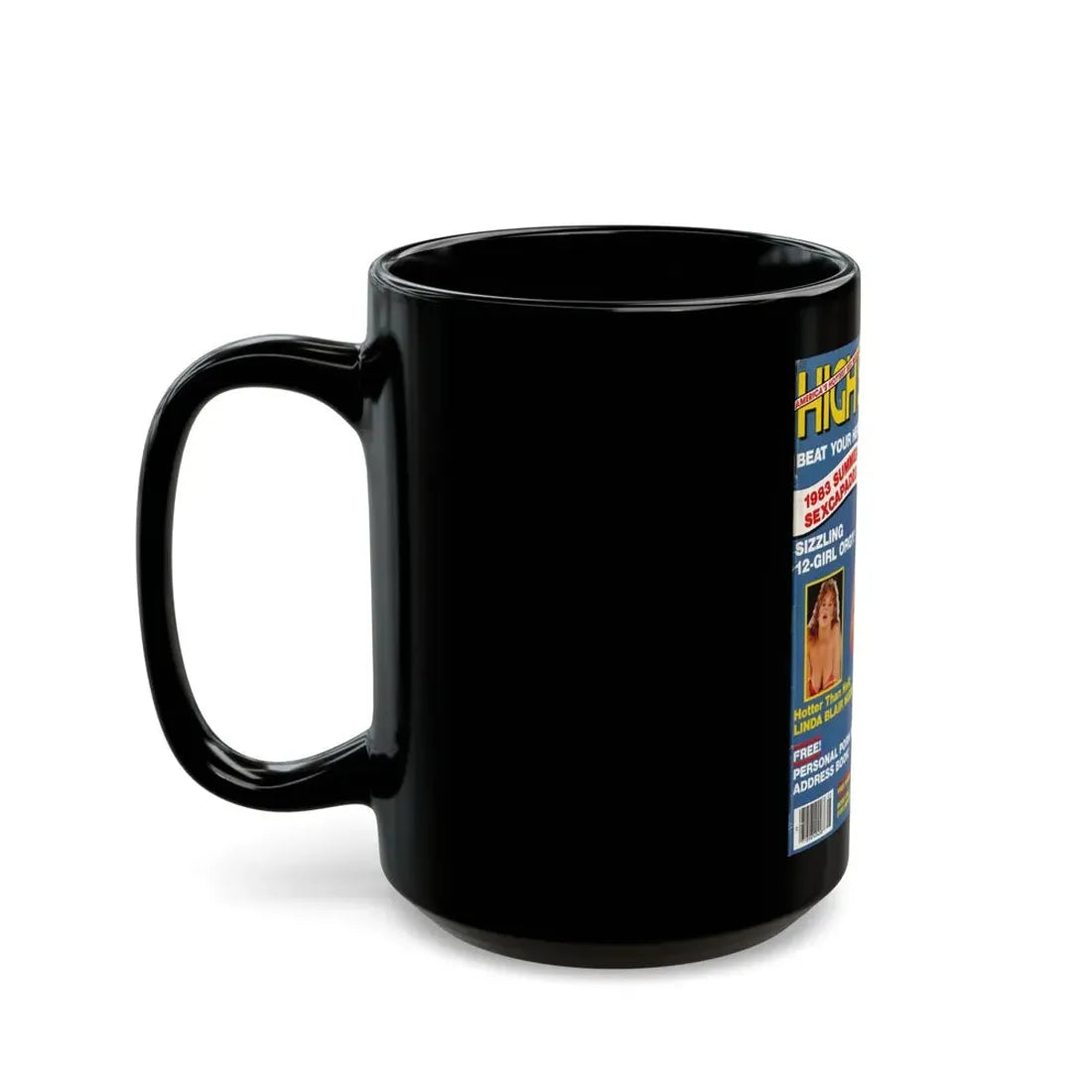 Linda Blair #295 - High Society Mag. August '83 (Vintage Female Icon) Black Coffee Mug - Go Mug Yourself