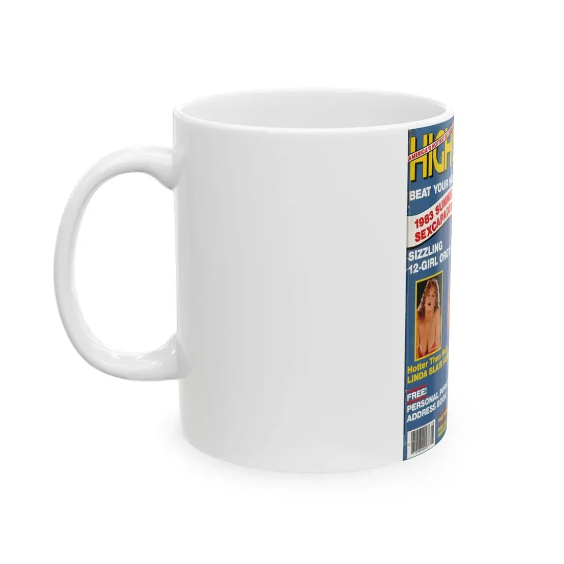 Linda Blair #295 - High Society Mag. August '83 (Vintage Female Icon) White Coffee Mug - Go Mug Yourself