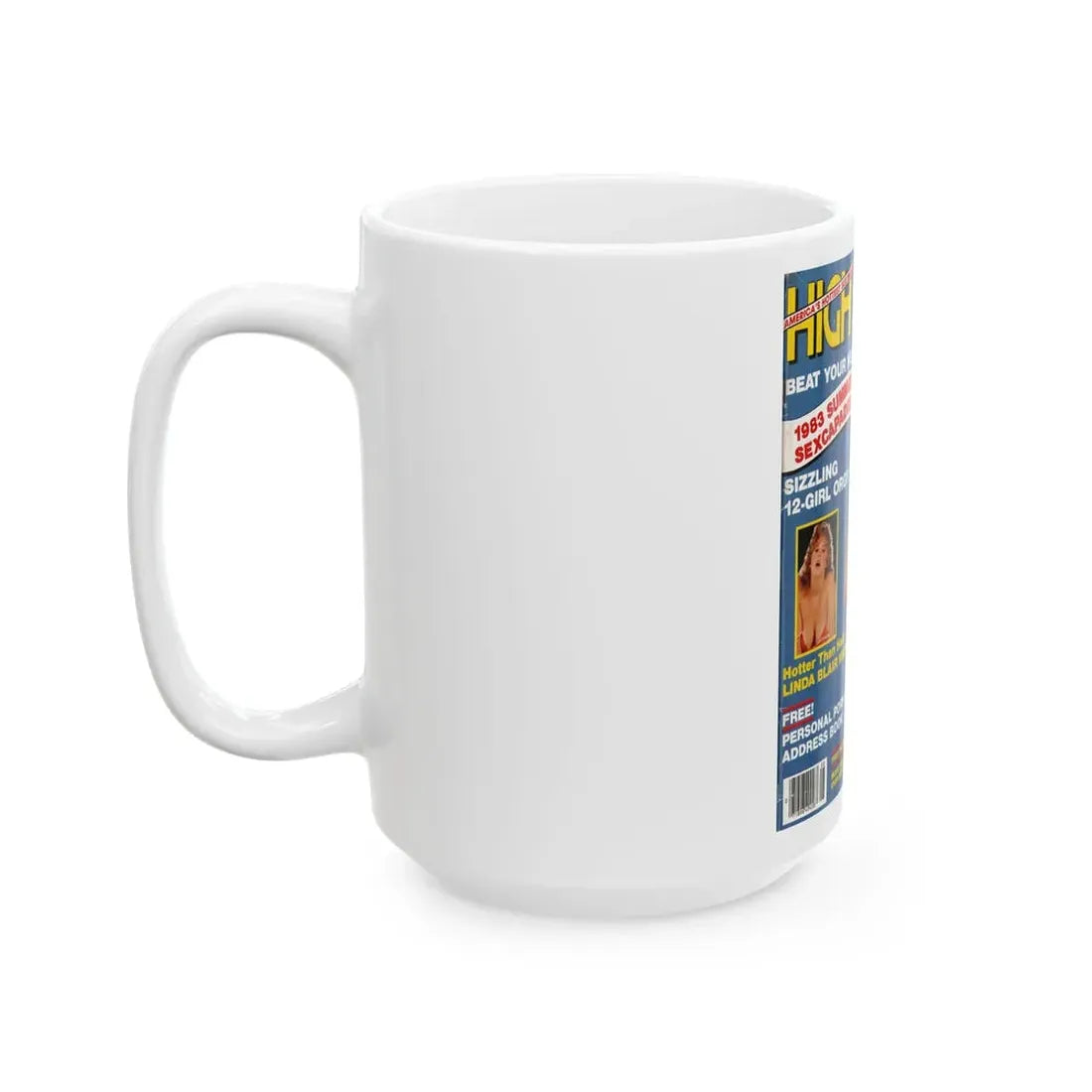 Linda Blair #295 - High Society Mag. August '83 (Vintage Female Icon) White Coffee Mug - Go Mug Yourself