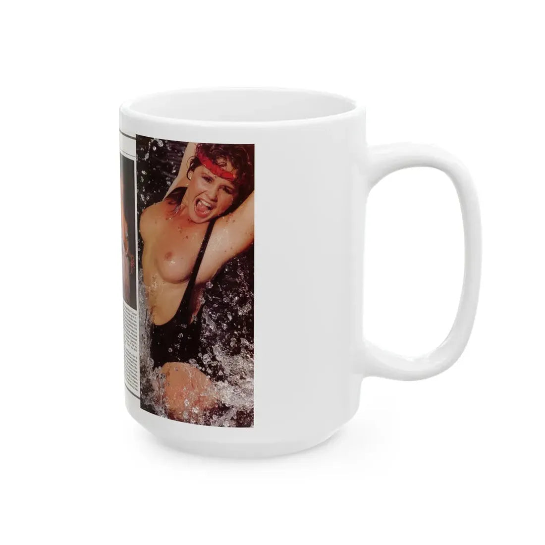 Linda Blair #296 - High Society Mag. August '83 - 2 Pages 4 Photos with, captions & article (Vintage Female Icon) White Coffee Mug - Go Mug Yourself