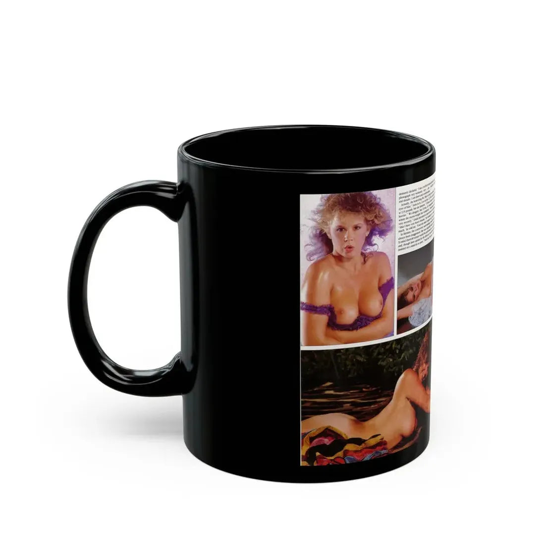 Linda Blair #297 - High Society Mag. August '83 - 2 Pages 3 Photos with, paragraph (Vintage Female Icon) Black Coffee Mug - Go Mug Yourself