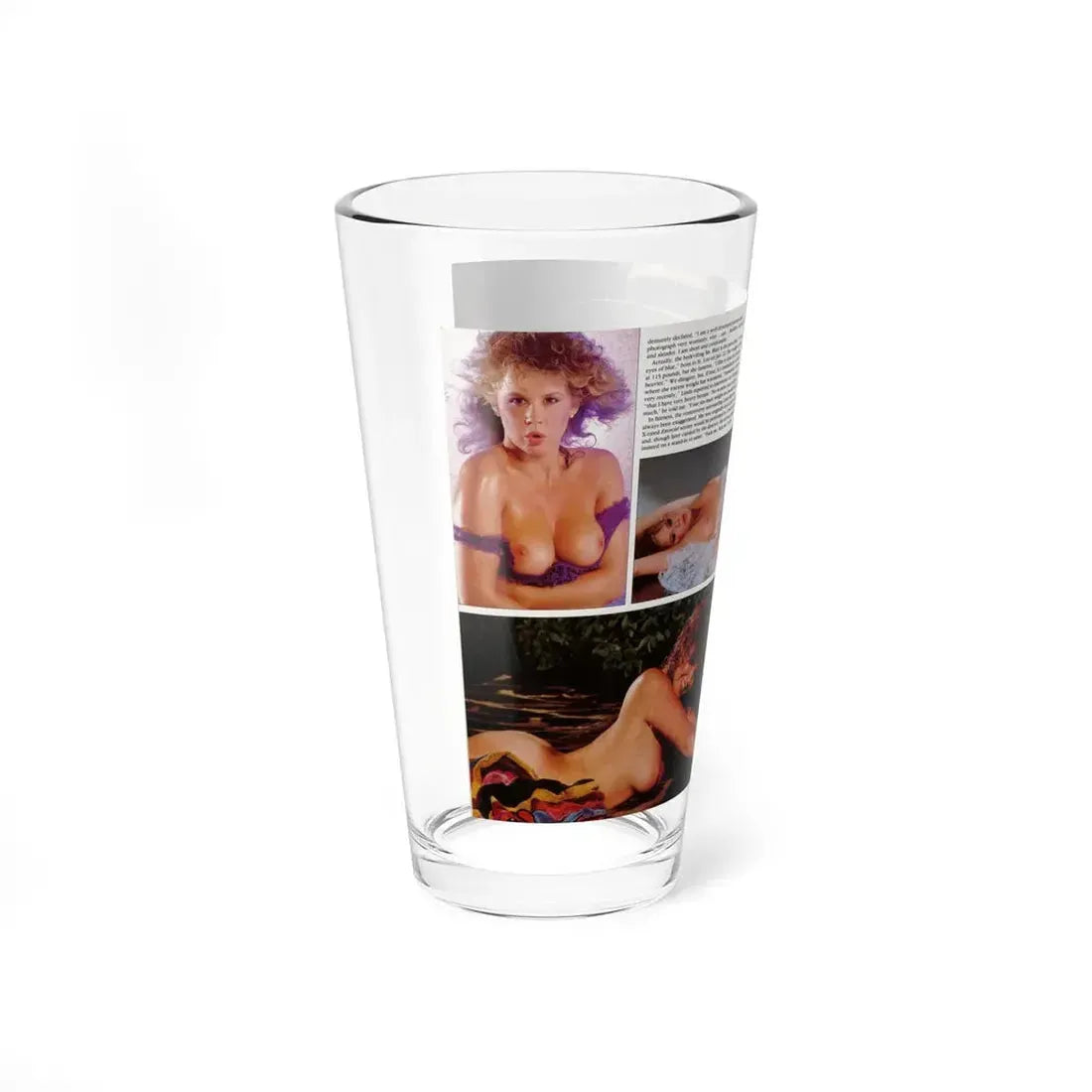 Linda Blair #297 - High Society Mag. August '83 - 2 Pages 3 Photos with, paragraph (Vintage Female Icon) Pint Glass 16oz - Go Mug Yourself