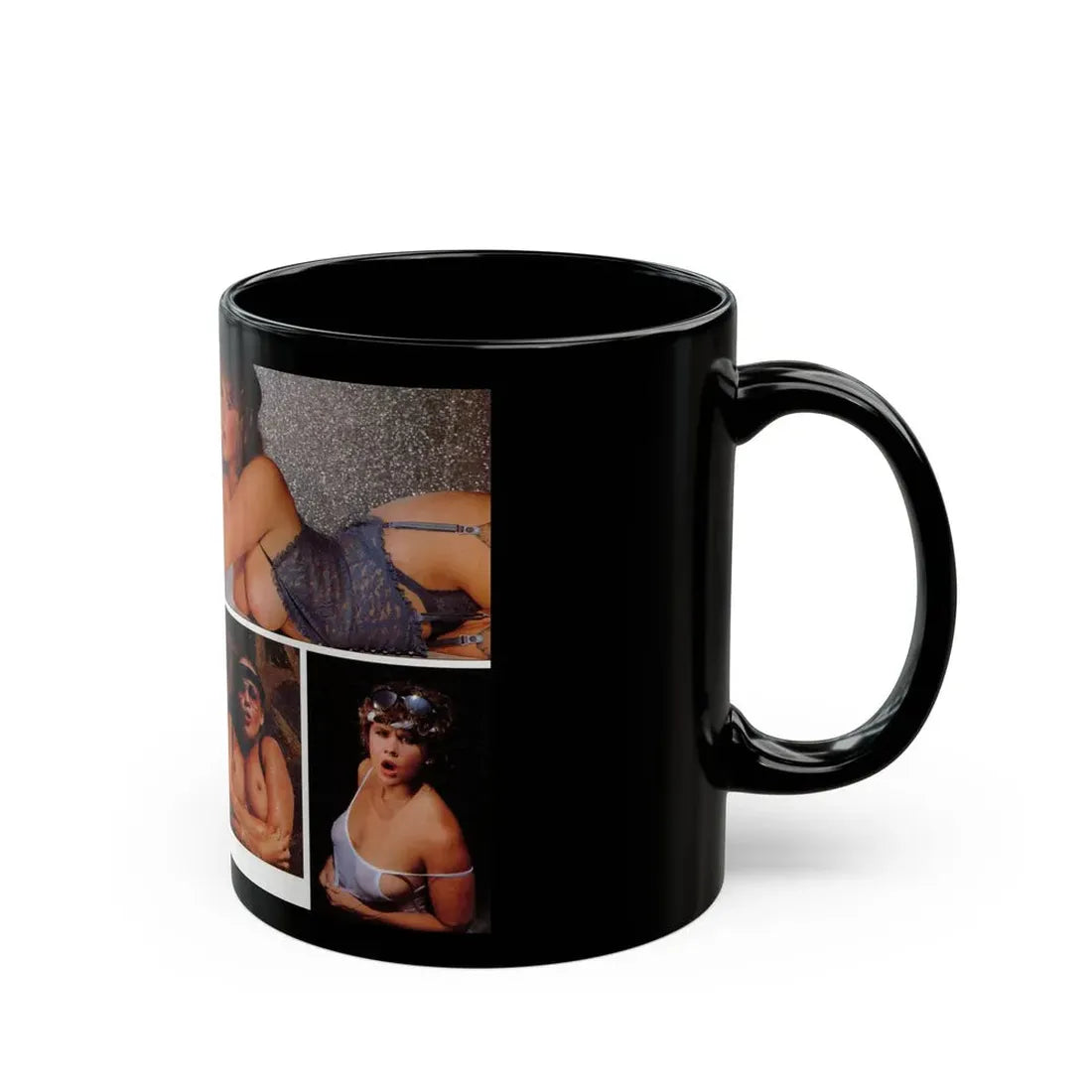 Linda Blair #298 - High Society Mag. August '83 - 2 Pages 4 Photos with, article (Vintage Female Icon) Black Coffee Mug - Go Mug Yourself