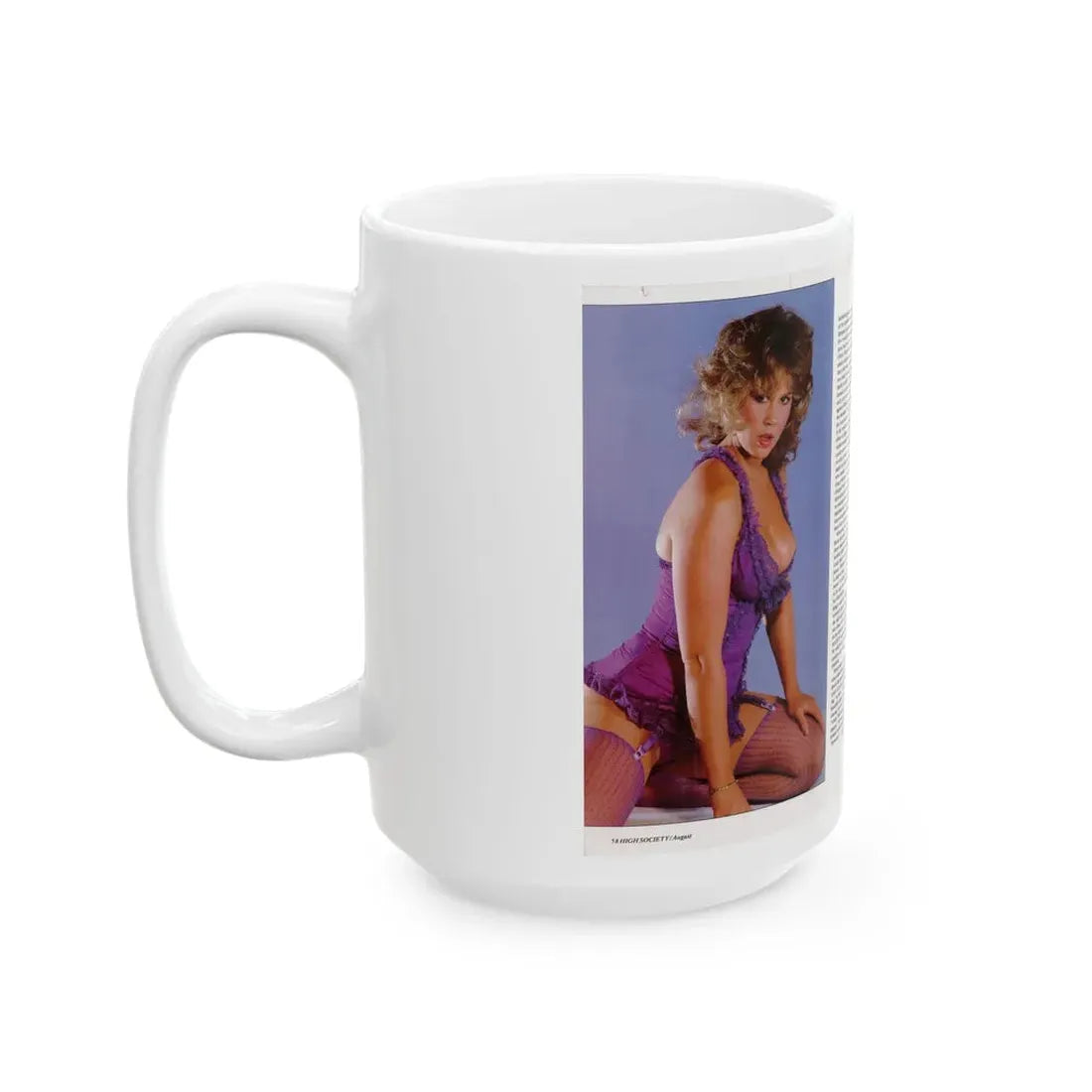 Linda Blair #298 - High Society Mag. August '83 - 2 Pages 4 Photos with, article (Vintage Female Icon) White Coffee Mug - Go Mug Yourself