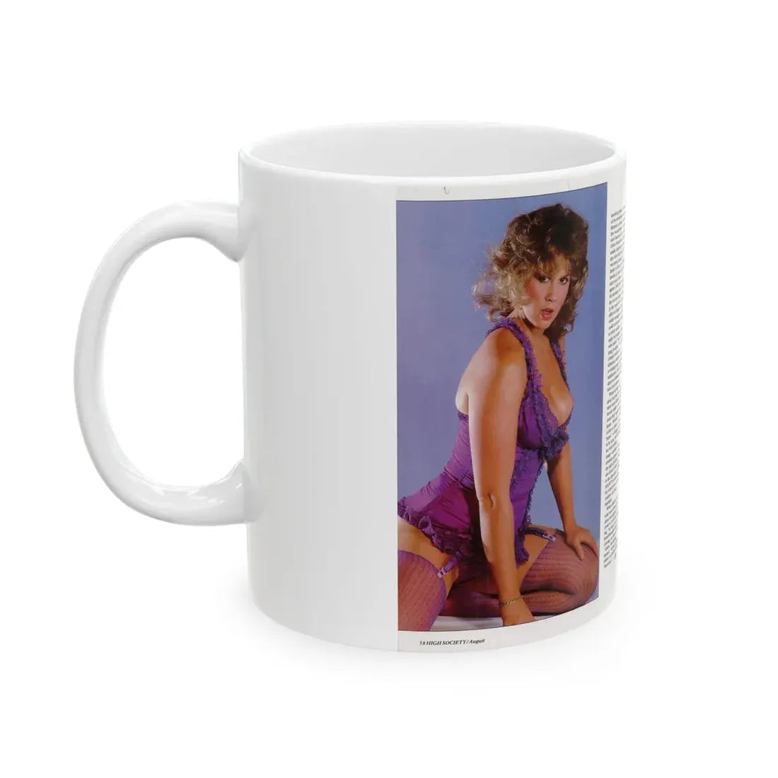 Linda Blair #298 - High Society Mag. August '83 - 2 Pages 4 Photos with, article (Vintage Female Icon) White Coffee Mug - Go Mug Yourself