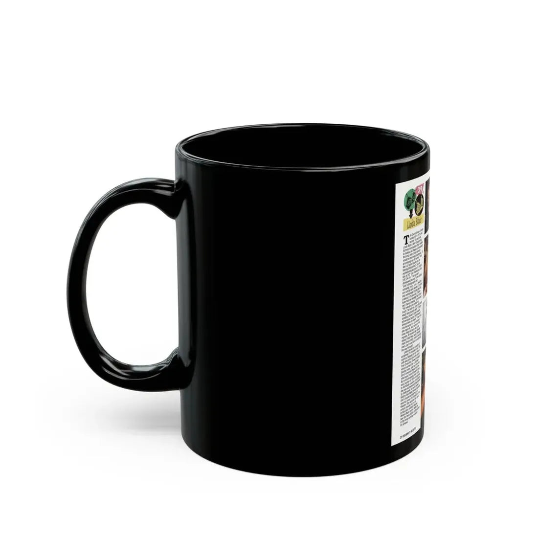 Linda Blair #301 - Celebrity Sleuth Mag. - 1 Page 7 Photos with, article (Vintage Female Icon) Black Coffee Mug - Go Mug Yourself