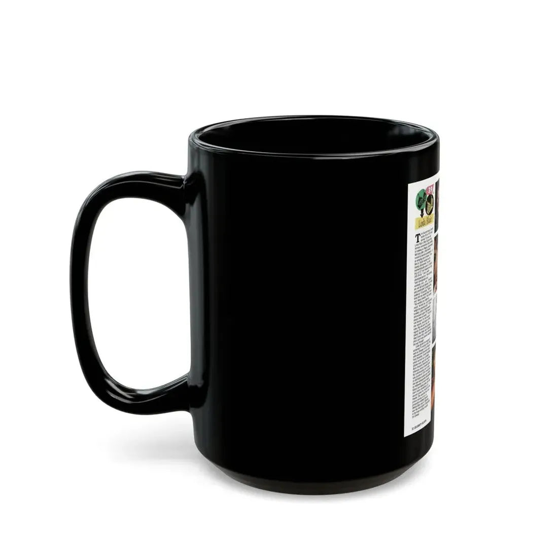 Linda Blair #301 - Celebrity Sleuth Mag. - 1 Page 7 Photos with, article (Vintage Female Icon) Black Coffee Mug - Go Mug Yourself