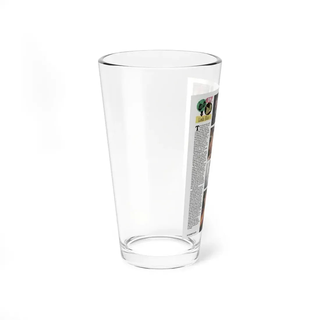 Linda Blair #301 - Celebrity Sleuth Mag. - 1 Page 7 Photos with, article (Vintage Female Icon) Pint Glass 16oz - Go Mug Yourself