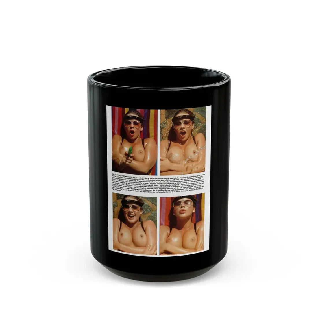 Linda Blair #303 - Celebrity Sleuth Mag. - 1 Page 4 Photos with, bold short article (Vintage Female Icon) Black Coffee Mug 15oz - Go Mug Yourself