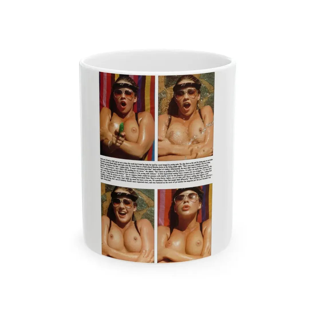 Linda Blair #303 - Celebrity Sleuth Mag. - 1 Page 4 Photos with, bold short article (Vintage Female Icon) White Coffee Mug 11oz - Go Mug Yourself