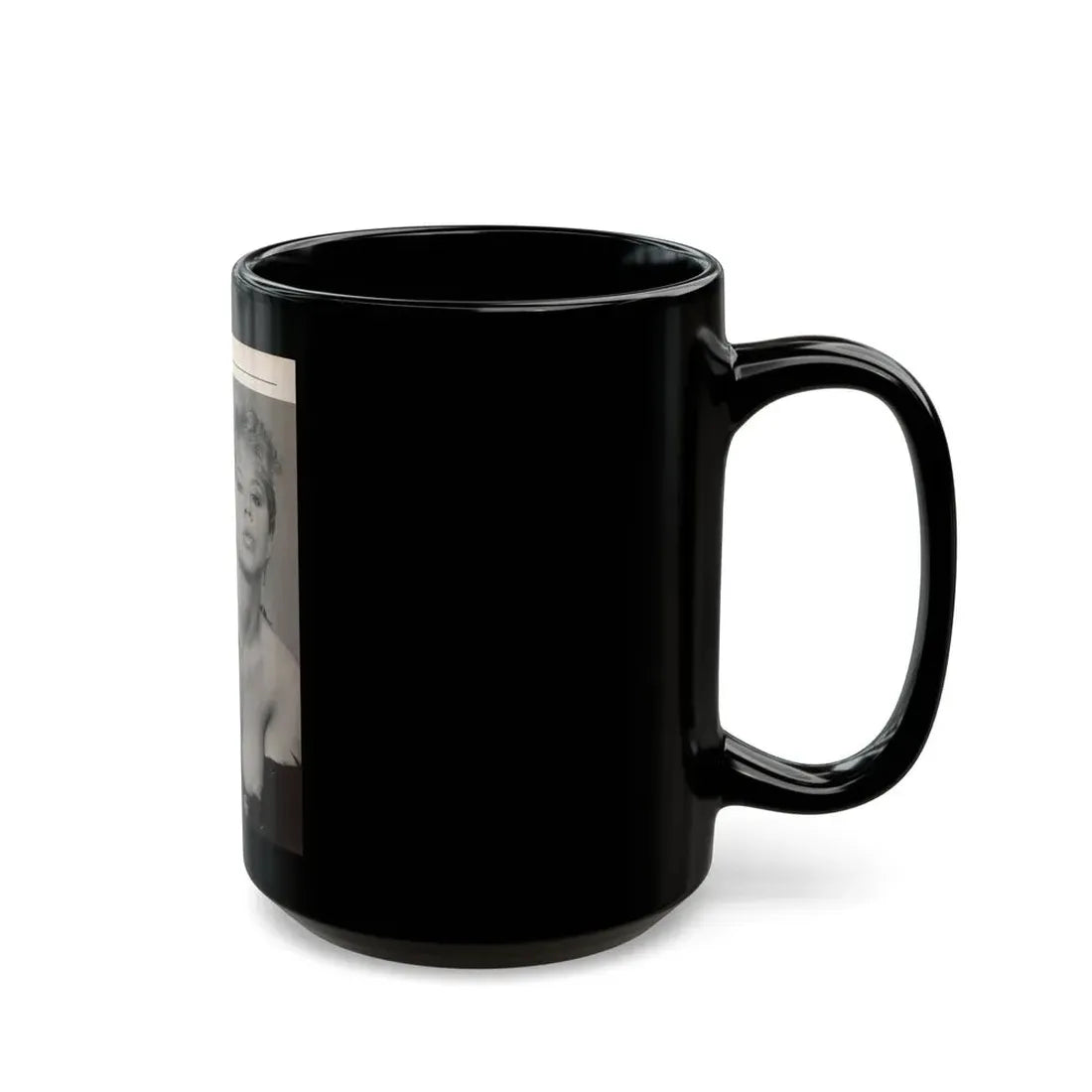 Linda Blair #307 - 1 B&W Photo & Page with, caption Linda on far right only (Vintage Female Icon) Black Coffee Mug - Go Mug Yourself