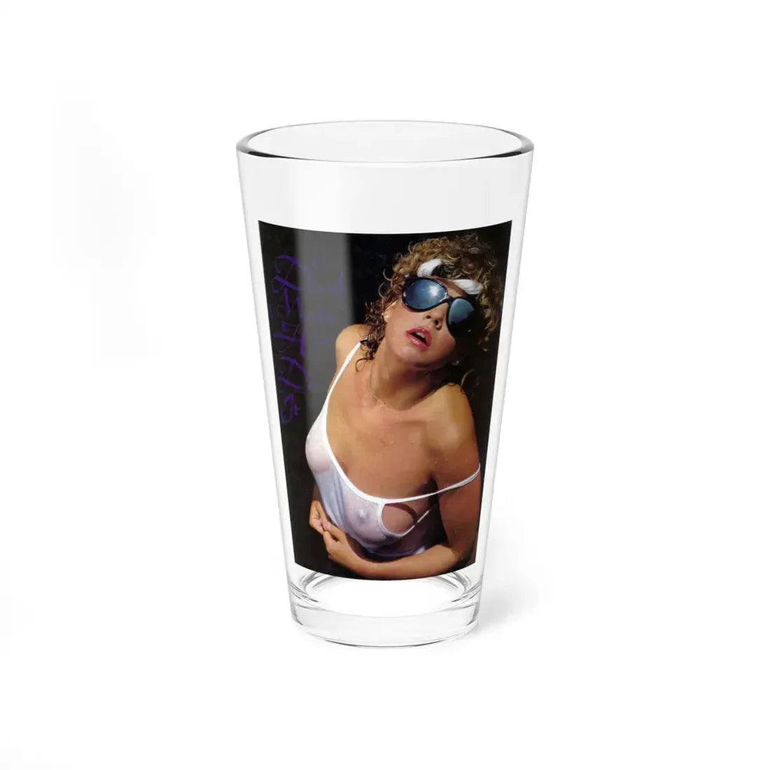Linda Blair #313 - 1 Page, 1 Photo see through wet top from OUI Mag. October '82 (Vintage Female Icon) Pint Glass 16oz 16oz - Go Mug Yourself