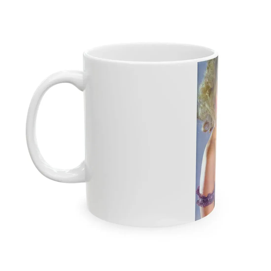 Linda Blair #315 - 1 Page, 1 Photo with lingerie & nipples exposed from OUI Mag. October '82 (Vintage Female Icon) White Coffee Mug - Go Mug Yourself