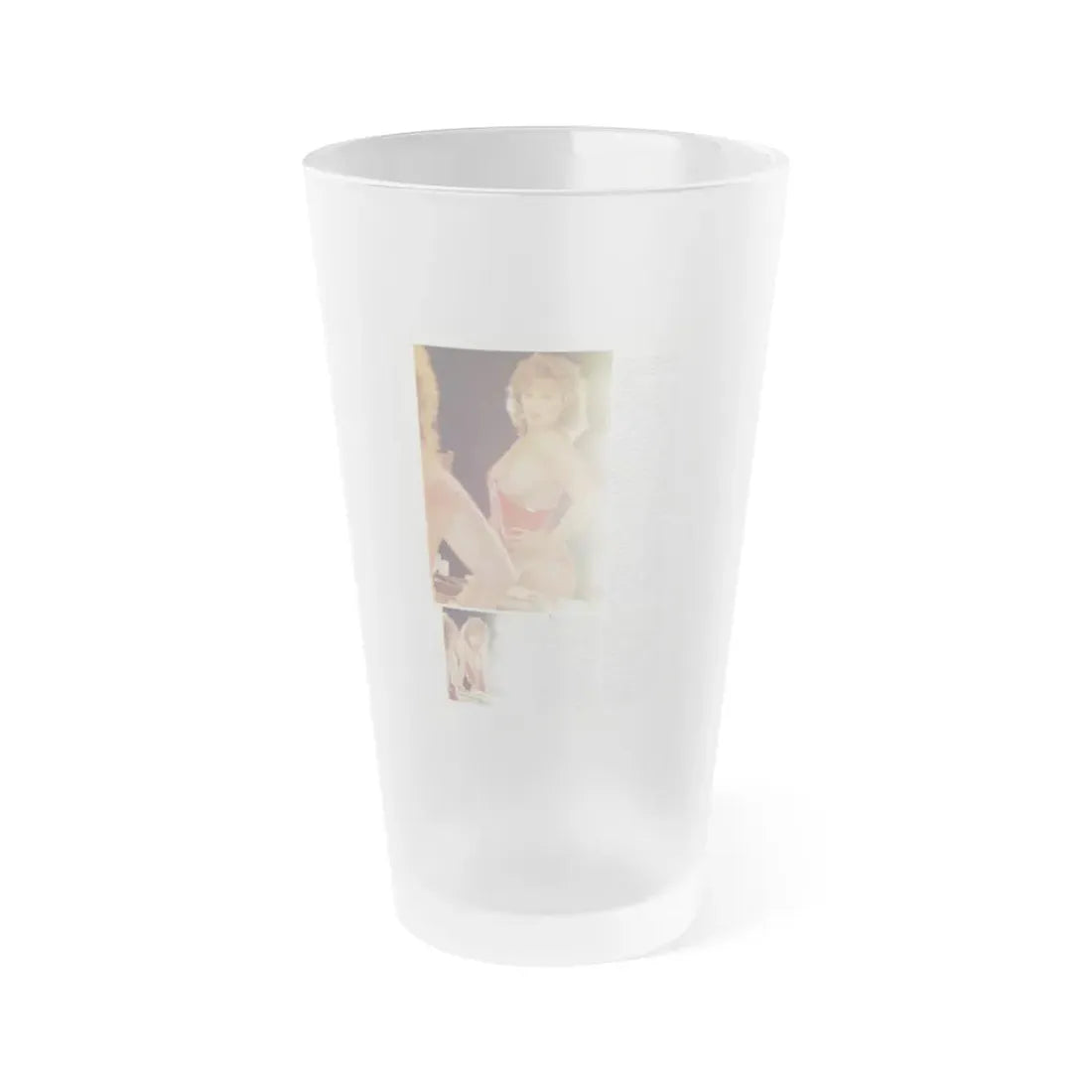 Linda Blair #316 - 1 Page, 1 Photo with lingerie partially exposed with boobs from OUI Mag. October '82 1 (Vintage Female Icon) Frosted Pint Glass 16oz 16oz Frosted - Go Mug Yourself