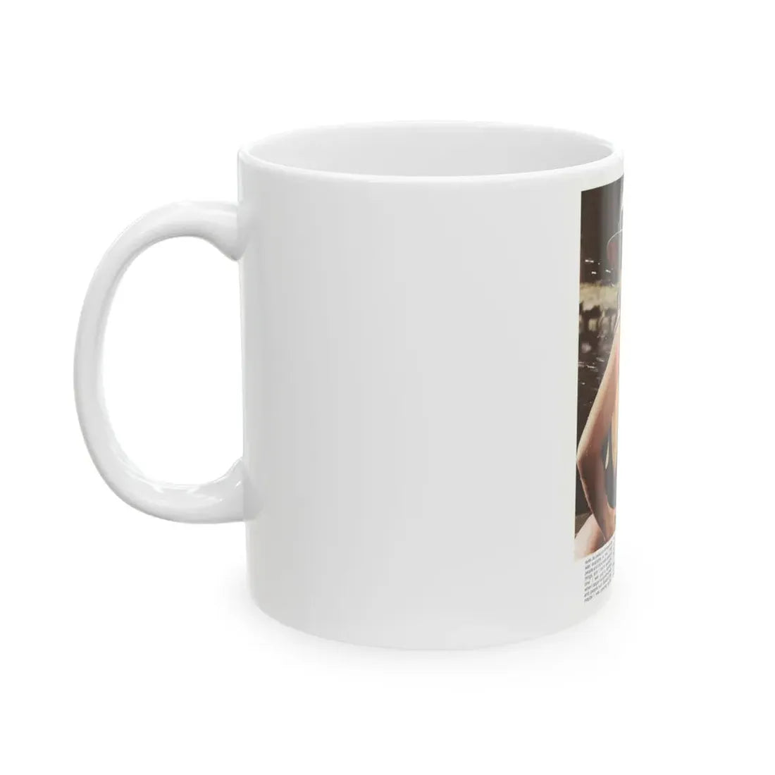 Linda Blair #320 - 1 Page, 1 Photo topless with hat from OUI Mag. October '82 (Vintage Female Icon) White Coffee Mug - Go Mug Yourself