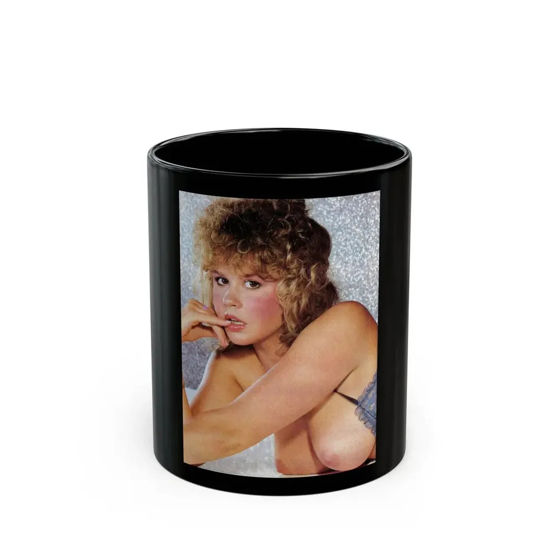 Linda Blair #324 - 1 Page, 1 Photo topless part of centerfold from OUI Mag. October '82 (Vintage Female Icon) Black Coffee Mug 11oz - Go Mug Yourself