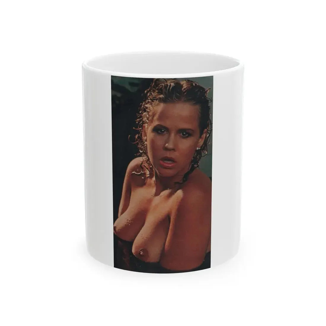 Linda Blair #338 - Topless Magazine Clipping (Vintage Female Icon) White Coffee Mug 11oz - Go Mug Yourself