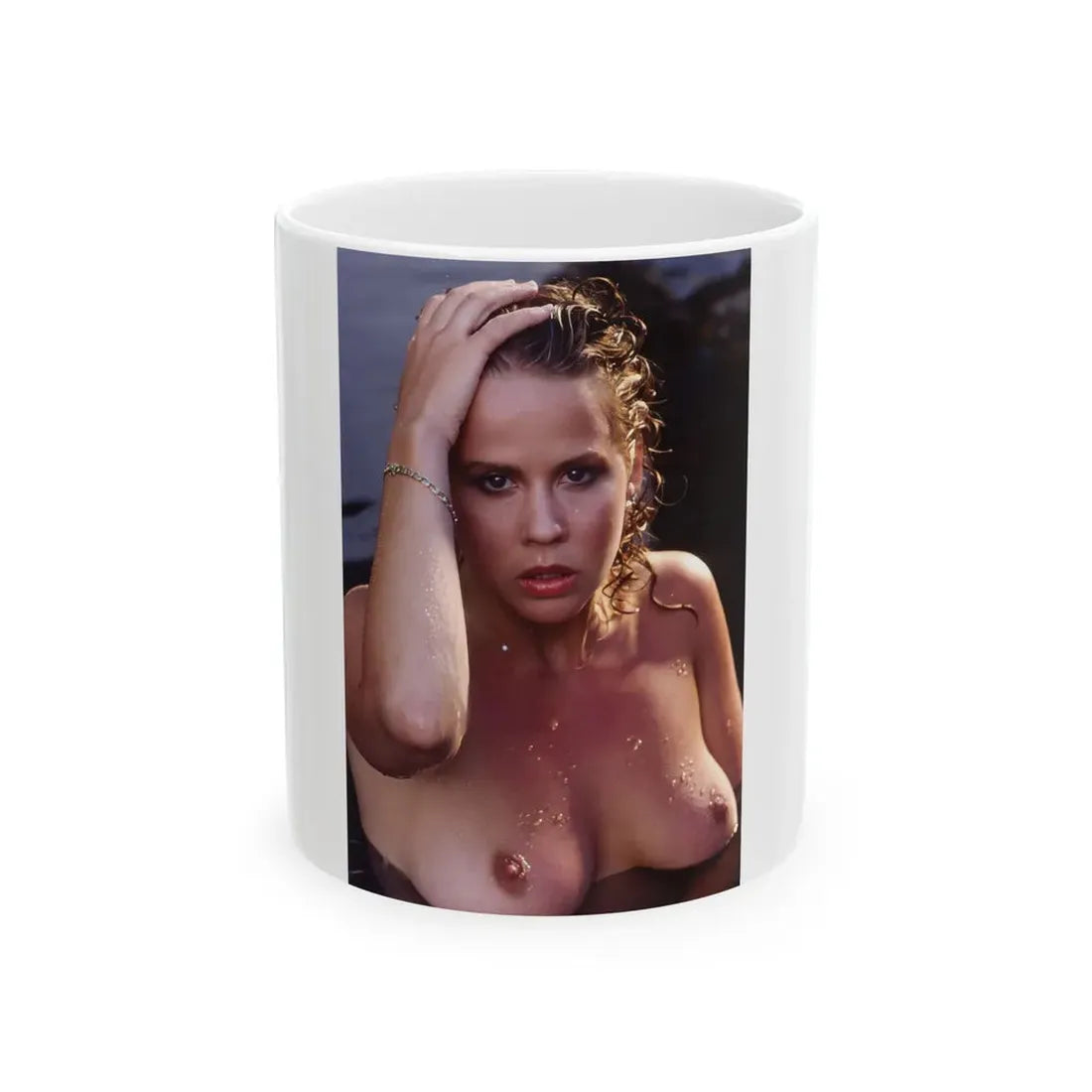 Linda Blair #371 - Underwater & Topless (Vintage Female Icon) White Coffee Mug 11oz - Go Mug Yourself