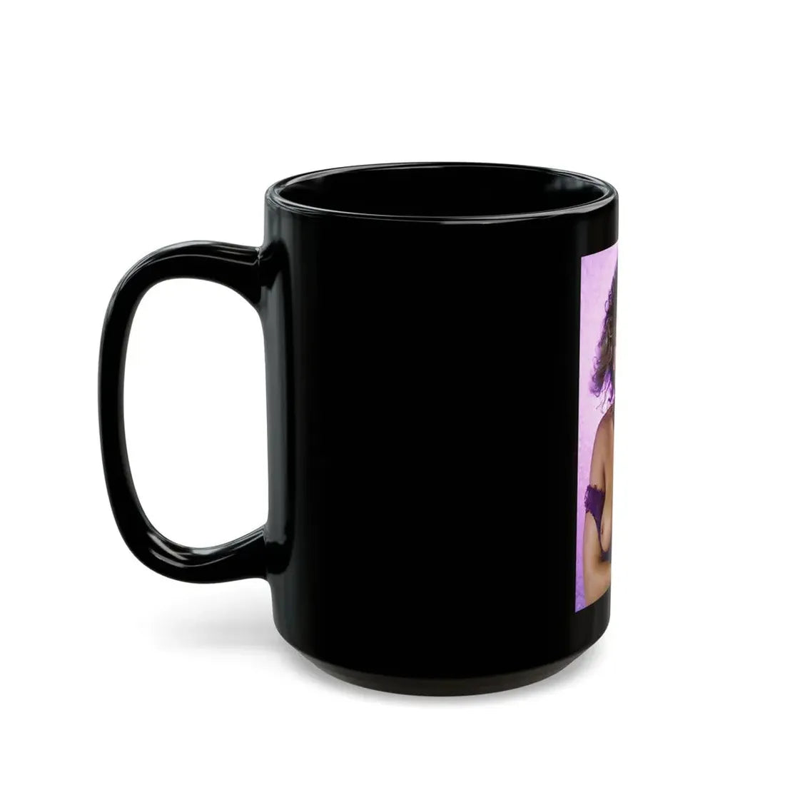 Linda Blair #62 - Topless (Vintage Female Icon) Black Coffee Mug - Go Mug Yourself