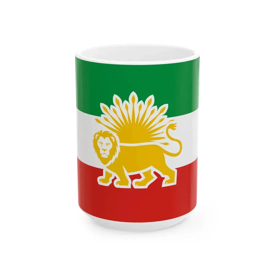 Lion and Sun Flag proposal for the Republic of Iran (Iran) White Coffee Mug 15oz - Go Mug Yourself