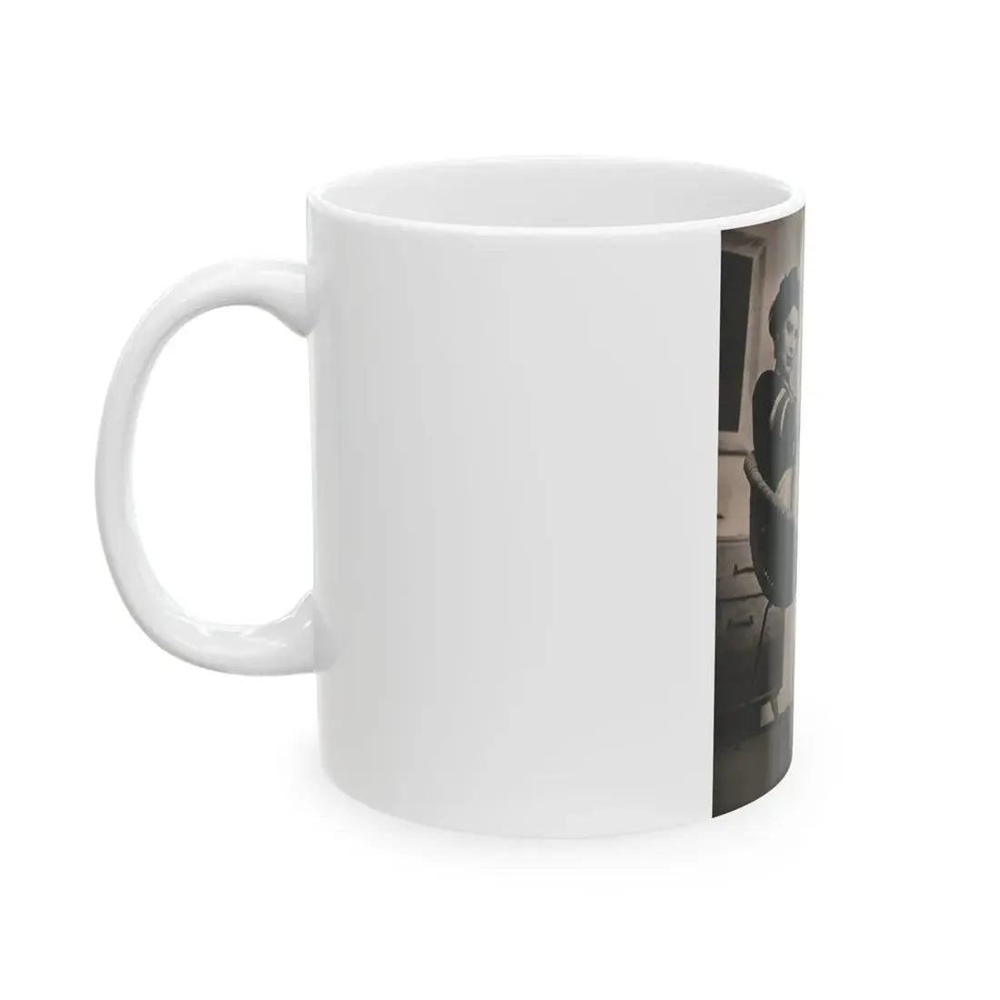 Lisa Montell #19 - International Pin-Ups Mag. '57 - 1 B&W Photo (Vintage Female Icon) White Coffee Mug - Go Mug Yourself