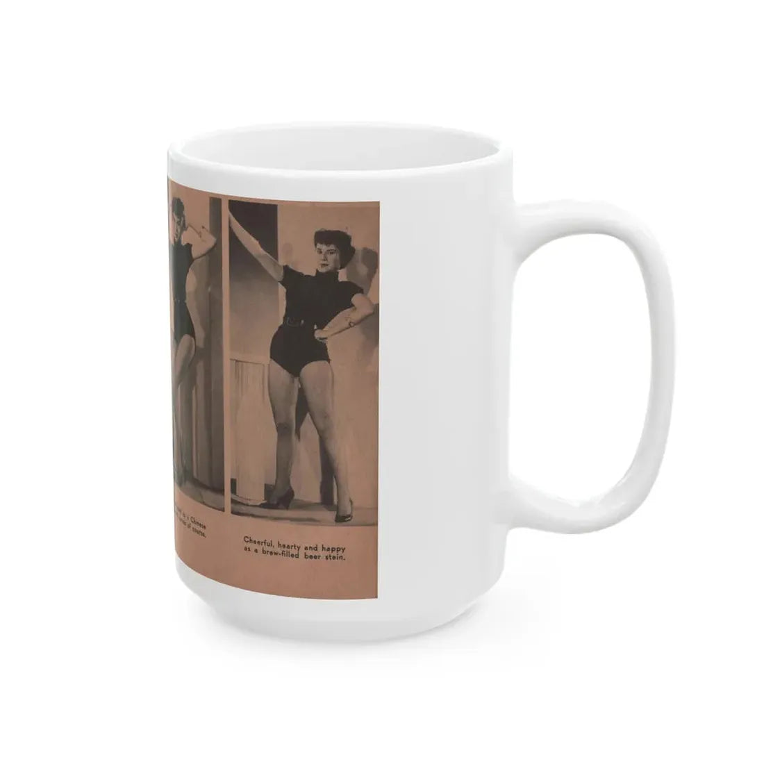 Lisa Montell #26 - 4 B&W Photos, Small Article & Captions from Pocket Pin-Ups Mag. '56 (Vintage Female Icon) White Coffee Mug - Go Mug Yourself