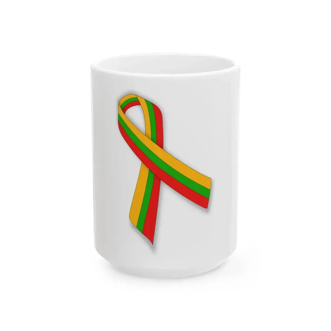 Lithuania and Myanmar ribbon (Lithuania) White Coffee Mug 15oz - Go Mug Yourself